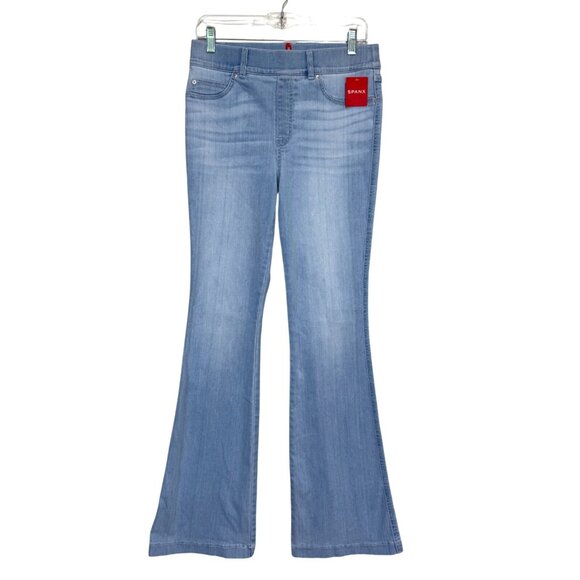 Spanx Womens Flare Jeans Light Wash Retro Pull-On Stretch Size M NEW with Tags - Picture 1 of 9